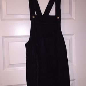 Crushed velvet overall dress